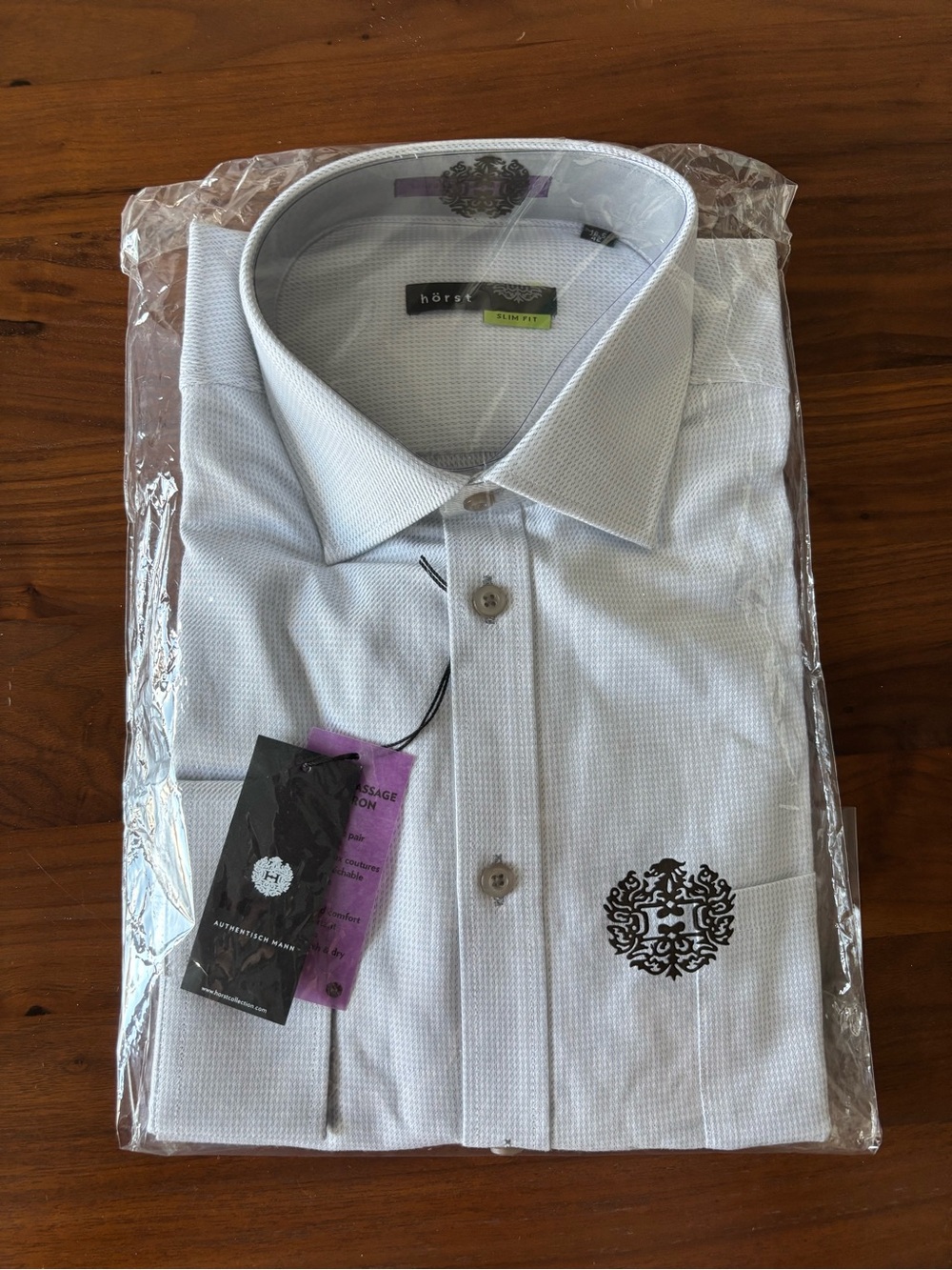 Hörst Slim Fit Non-Iron Long-Sleeve Dress Shirt - Light Gray